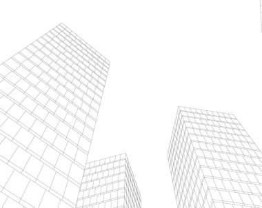 Mimari sanat konseptinde soyut çizgiler, minimum geometrik şekiller. 