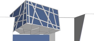 Mimari sanat konseptinde soyut çizgiler, minimum geometrik şekiller. 