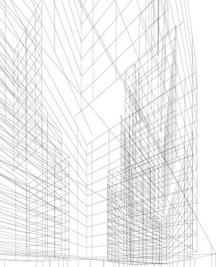 Mimari sanat konseptinde soyut çizgiler, minimum geometrik şekiller. 