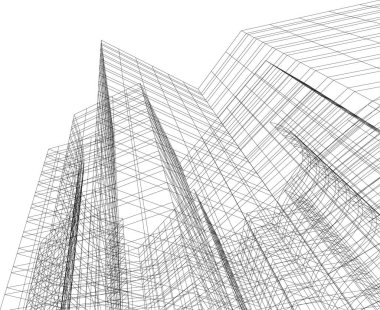 Mimari sanat konseptinde soyut çizgiler, minimum geometrik şekiller.