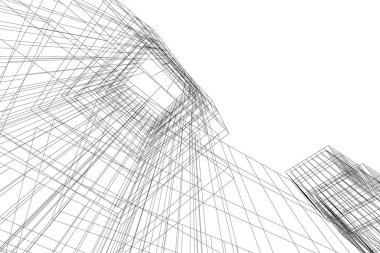 Mimari sanat konseptinde soyut çizgiler, minimum geometrik şekiller. 