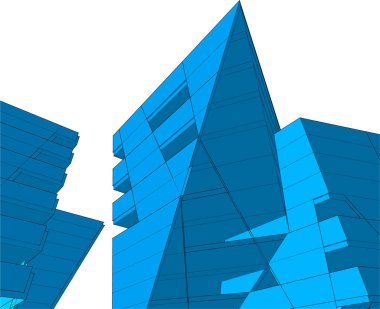 Mimari sanat konseptinde soyut çizgiler, minimum geometrik şekiller. 