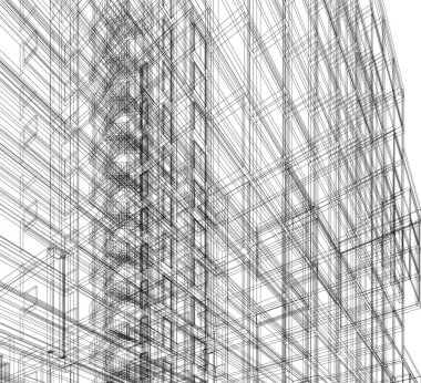 Mimari sanat konseptinde soyut çizgiler, minimum geometrik şekiller.