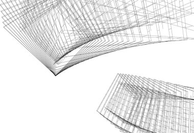 Arkaplanda mimari bina 3d illüstrasyon