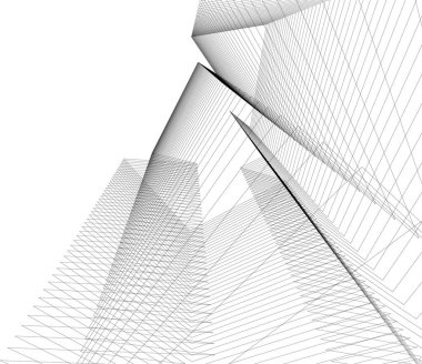 Mimari sanat konseptinde soyut çizgiler, minimum geometrik şekiller. 