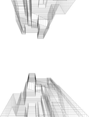 Mimari sanat konseptinde soyut çizgiler, minimum geometrik şekiller.