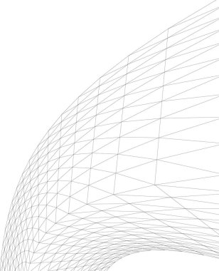 Mimari sanat konseptinde soyut çizgiler, minimum geometrik şekiller. 