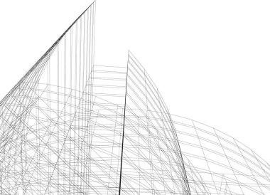 Mimari sanat konseptinde soyut çizgiler, minimum geometrik şekiller. 