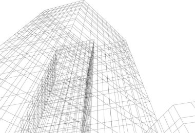 Mimari sanat konseptinde soyut çizgiler, minimum geometrik şekiller. 