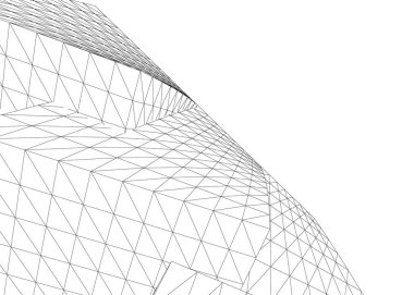 Mimari sanat konseptinde soyut çizgiler, minimum geometrik şekiller.