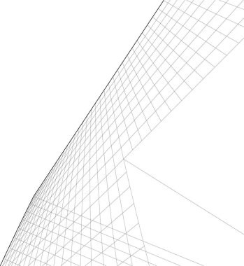 Mimari sanat konseptinde soyut çizgiler, minimum geometrik şekiller. 