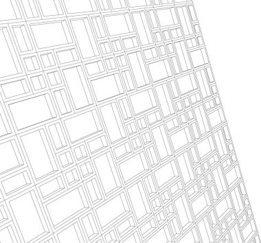 Mimari sanat konseptinde soyut çizgiler, minimum geometrik şekiller. 