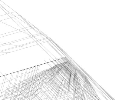 Mimari sanat konseptinde soyut çizgiler, minimum geometrik şekiller.