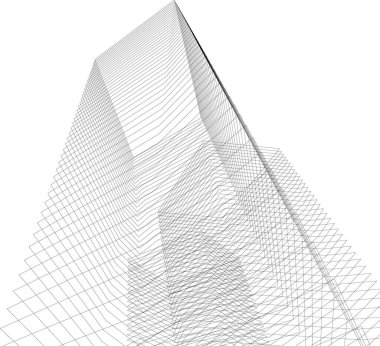 Mimari sanat konseptinde soyut çizgiler, minimum geometrik şekiller. 