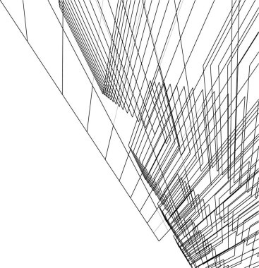 Mimari sanat konseptinde soyut çizgiler, minimum geometrik şekiller. 