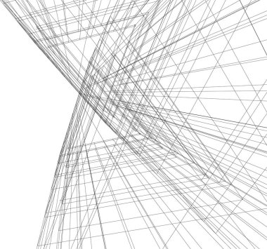 Mimari sanat konseptinde soyut çizgiler, minimum geometrik şekiller. 