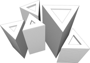 Mimari sanat konseptinde soyut çizgiler, minimum geometrik şekiller. 