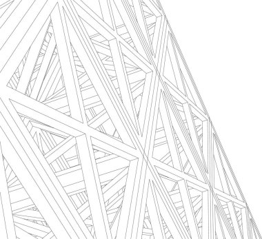 Mimari sanat konseptinde soyut çizgiler, minimum geometrik şekiller. 