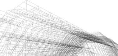 Mimari sanat konseptinde soyut çizgiler, minimum geometrik şekiller.