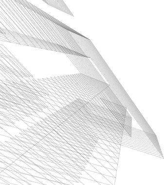 Mimari sanat konseptinde soyut çizgiler, minimum geometrik şekiller. 