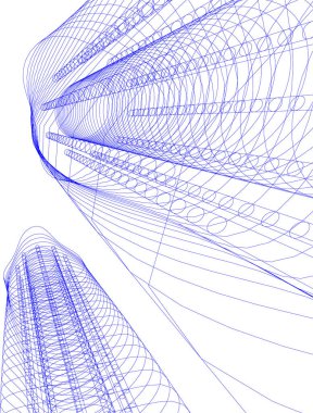 Mimari sanat konseptinde soyut çizgiler, minimum geometrik şekiller. 