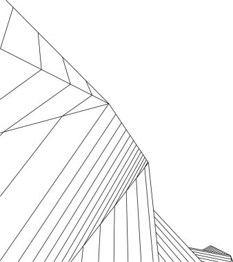 Mimari sanat konseptinde soyut çizgiler, minimum geometrik şekiller. 