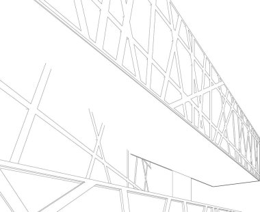 Mimari sanat konseptinde soyut çizgiler, minimum geometrik şekiller. 