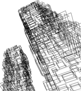 Mimari sanat konseptinde soyut çizgiler, minimum geometrik şekiller.