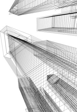 Mimari sanat konseptinde soyut çizgiler, minimum geometrik şekiller.