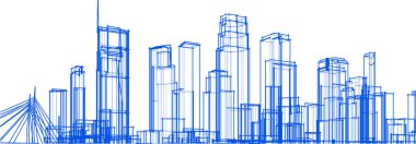 Mimari sanat konseptinde soyut çizgiler, minimum geometrik şekiller. 