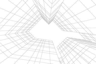 Mimari sanat konseptinde soyut çizgiler, minimum geometrik şekiller. 