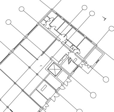 Mimari sanat konseptinde soyut çizgiler, minimum geometrik şekiller. 