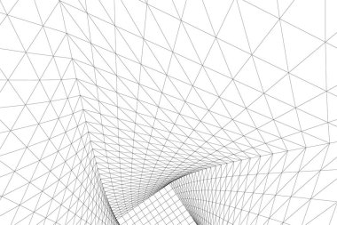 Mimari sanat konseptinde soyut çizgiler, minimum geometrik şekiller. 