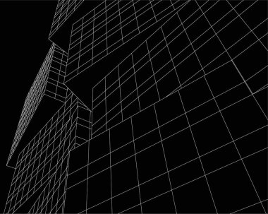 Mimari sanat konseptinde soyut çizgiler, minimum geometrik şekiller.