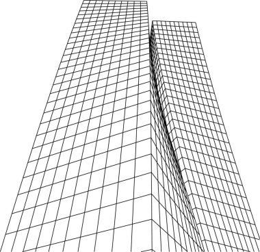 Mimari sanat konseptinde soyut çizgiler, minimum geometrik şekiller. 