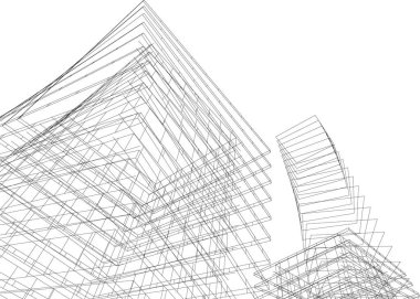 Mimari sanat konseptinde soyut çizgiler, minimum geometrik şekiller. 