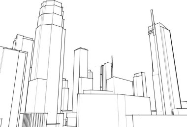 Mimari sanat konseptinde soyut çizgiler, minimum geometrik şekiller. 