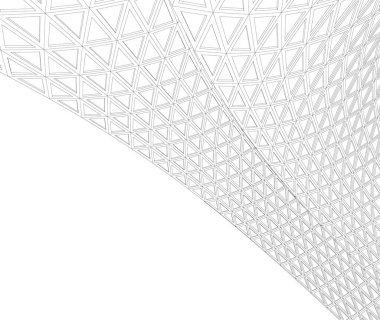 Mimari sanat konseptinde soyut çizgiler, minimum geometrik şekiller. 