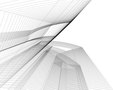 Mimari sanat konseptinde soyut çizgiler, minimum geometrik şekiller.