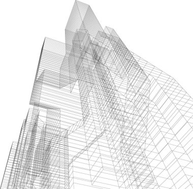 Mimari sanat konseptinde soyut çizgiler, minimum geometrik şekiller. 