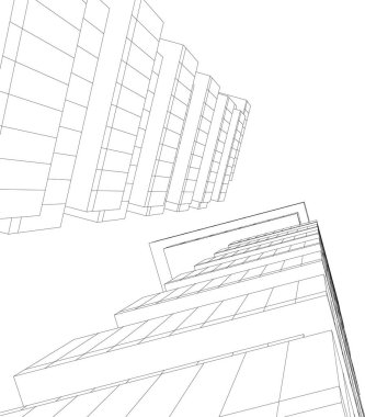 Mimari sanat konseptinde soyut çizgiler, minimum geometrik şekiller. 