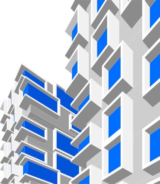 Mimari sanat konseptinde soyut çizgiler, minimum geometrik şekiller. 