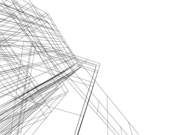 Mimari sanat konseptinde soyut çizgiler, minimum geometrik şekiller.