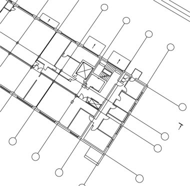 Mimari sanat konseptinde soyut çizgiler, minimum geometrik şekiller. 