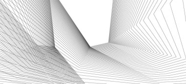 Mimari sanat konseptinde soyut çizgiler, minimum geometrik şekiller.