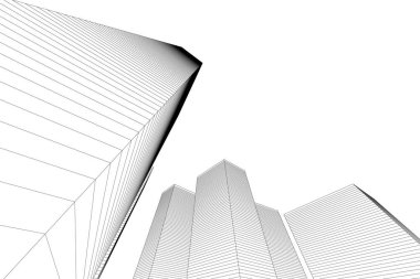 Mimari sanat konseptinde soyut çizgiler, minimum geometrik şekiller. 