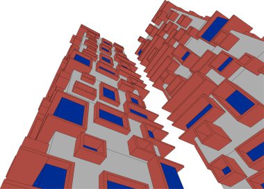 Mimari sanat konseptinde soyut çizgiler, minimum geometrik şekiller. 