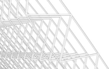 Mimari sanat konseptinde soyut çizgiler, minimum geometrik şekiller.