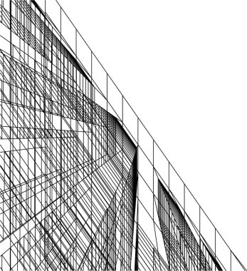 Mimari sanat konseptinde soyut çizgiler, minimum geometrik şekiller. 