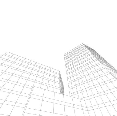 Mimari sanat konseptinde soyut çizgiler, minimum geometrik şekiller.